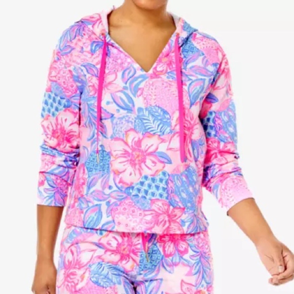 NWT Lilly Pulitzer Kiawah Hoodie Snappy Turtle XS